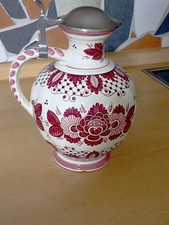 Ulmer Keramik Atelier Edition Alte Fayencen Krug, 0,7l  Zinndeckel, H&ouml;he 27 cm