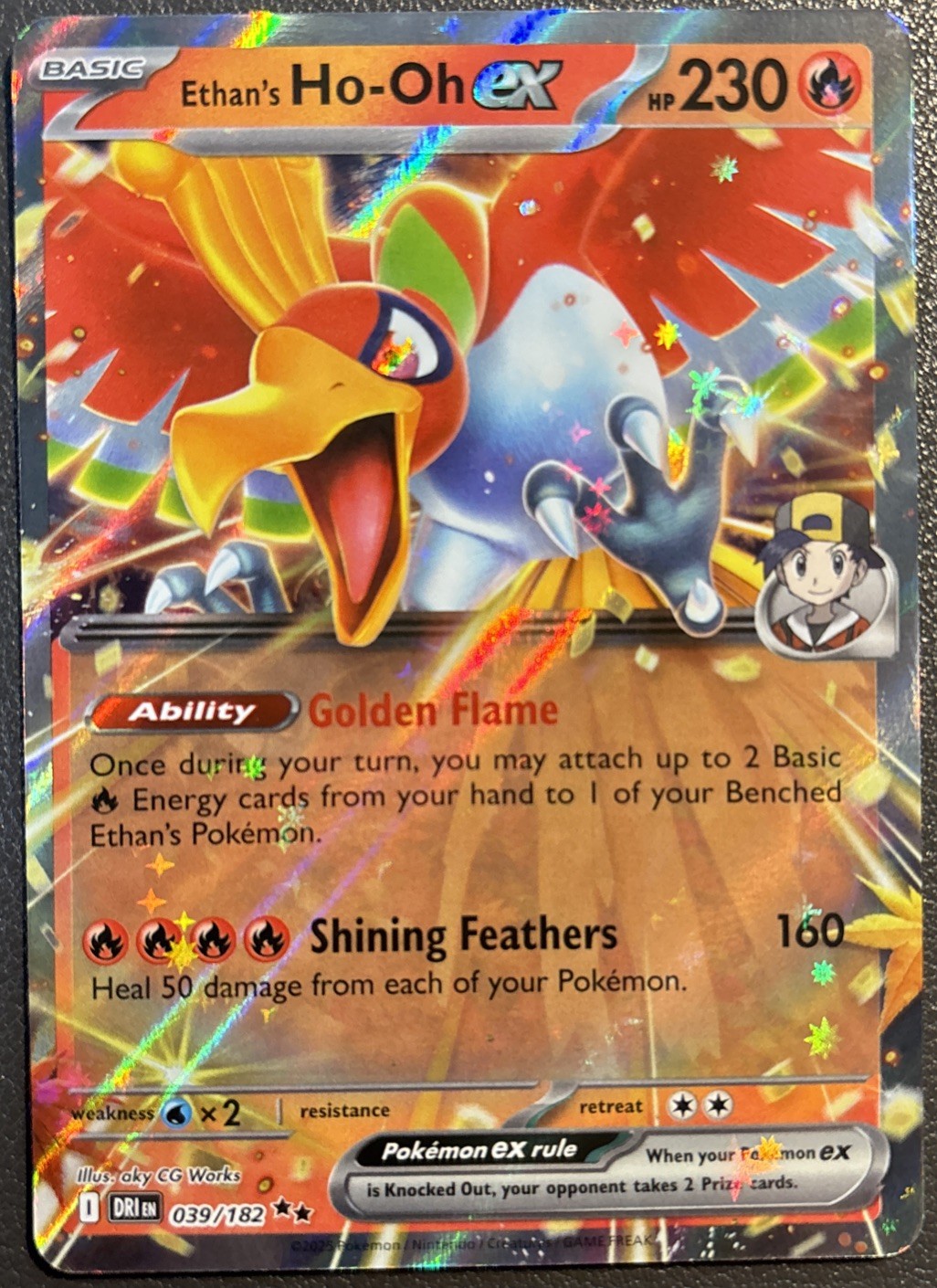 2025 Pokemon TCG Scarlet & Violet Destined Rivals Ethan's Ho-Oh #39 EX Card! A31