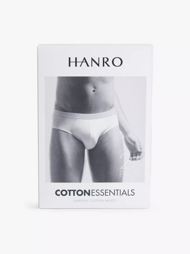 Hanro Mens 2 Pack Stretch Cotton Briefs | Grey | Mens Large L / 36 - Picture 4 of 6