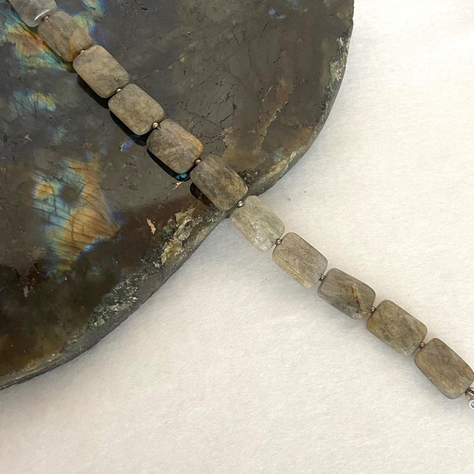 Sterling Silver 925 Faceted Rectangular Labradori… - image 17