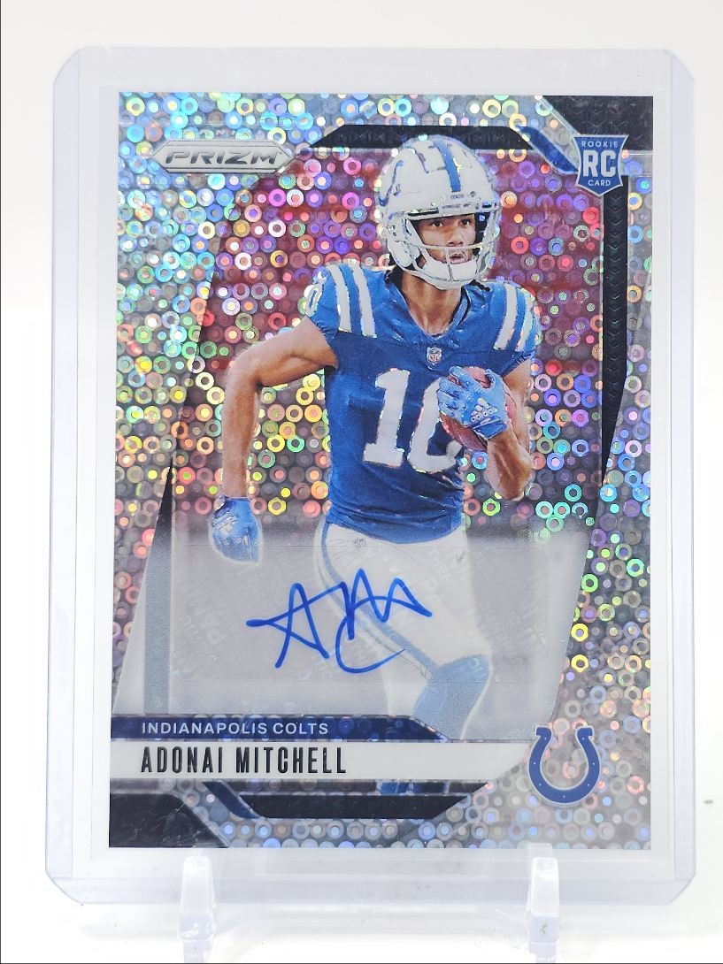 ADONAI MITCHELL 2024 PANINI PRIZM ROOKIE AUTOGRAPH NO HUDDLE RC AUTO Q4556