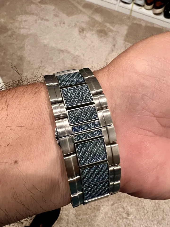 Reloj Renato Quadro Hombre Esfera Azul Cuarzo Suizo LE 62/75 Foto 3 de 4