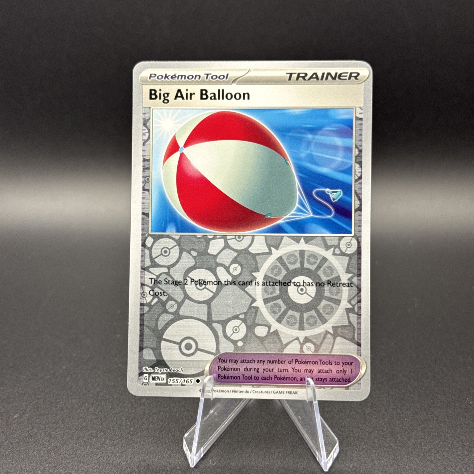 Pokemon Card Big Air Balloon Scarlet & Violet 151 Reverse Holo 155/165 Near Mint