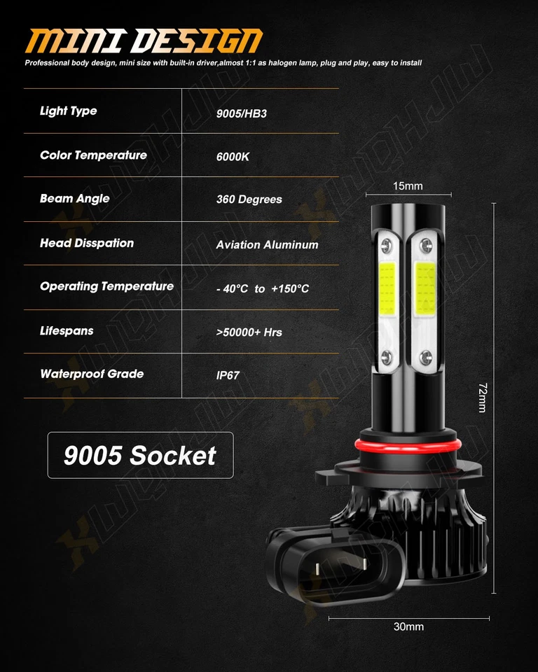 6x Kit de luces antiniebla LED de haz alto bajo para Chrysler Sebring 2010 Foto 2 de 4