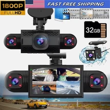 4 Channel Driving Recorder HD 1080P 360° Dash Cam Car Front+Rear Camera +32GB