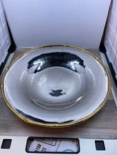 L' OBjet Large 12" Serving Bowl, Gold and Silver, Luxury French Home Decor