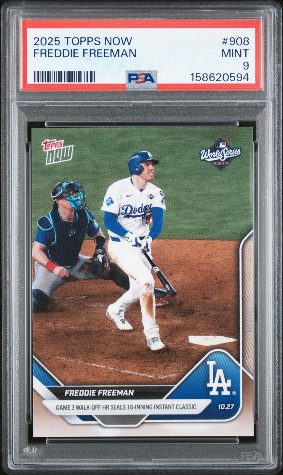 2025 Topps Now FREDDIE FREEMAN 908 World Series Dodgers 18-inning Classic PSA 9