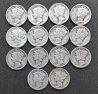 $1.40 Face Value - US 90% Silver Coins - Lot of Cull Mercury Dimes - Lot #2