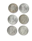 Lot Of 6 1923 Peace Silver Dollar AU/BU Condition 90% Silver 4.64 Troy Oz SW