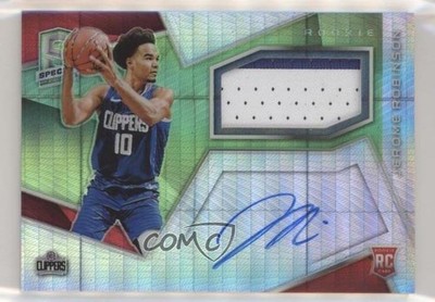 2018 Spectra Jersey Neon Green Prizm 44/49 Jerome Robinson Rookie Auto RC 01gp