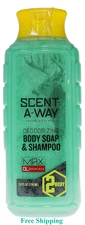 Scent A Way MAX Body Wash and Shampoo 24Oz anti Odor Liquid Soap Eco Friendly