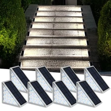 Solar Step Lights Waterproof Outdoor Stair Lights, Solar Deck Light Outdoor D...