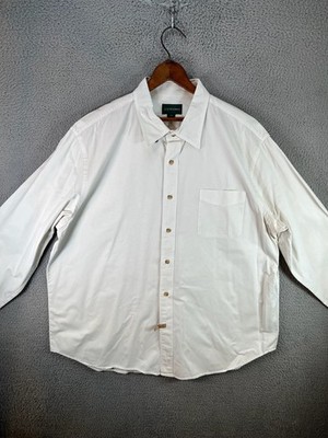 J Crew Oarsman Shirt Men XXL 2XL White Twill Button Preppy Oxford Fall Academia