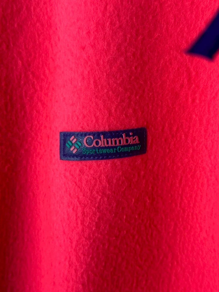 Vtg 90 Columbia Hot Pink Fleece Ski Party Jacket Mens XXL Retro Skiing Coat Read - Image 4 of 4