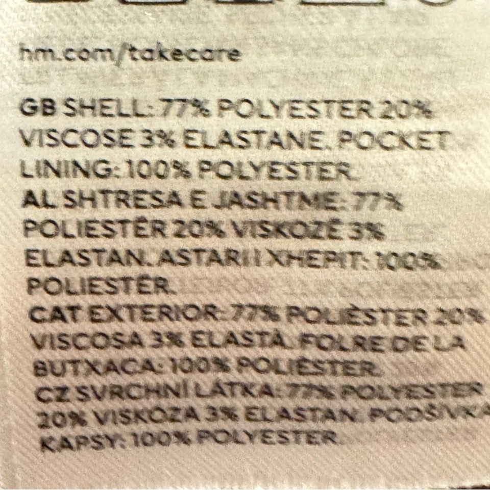 Pantalones de carrera H&M tostados tiro alto pierna recta caqui pantalones talla 4 b55 Foto 3 de 4