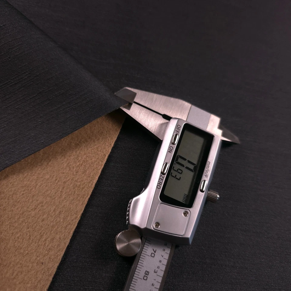 Black Slate Straight Grain Upholstery Fabric Faux Leather Vinyl 54" By The Yard - Image 2 of 4