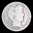 1907-O Barber Silver Half Dollar