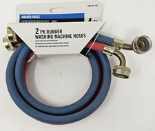 Everbilt 1004 061 203 Rubber Washing Machine Hoses 4ft 3/4" FHT x 3/4" FHT 2 Pk