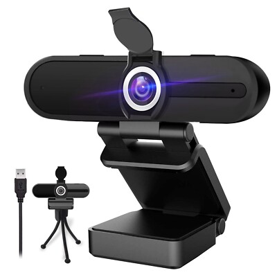 4K Ultra HD USB Webcam with Microphone & Privacy Cover, Pro Streaming Camera 4K
