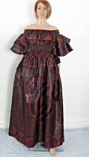 Registyle African Ankara Wax Print Long Dresses Black & Brown UK Free Size SALE!
