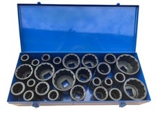 Kraft-Steckschl&uuml;ssel N&uuml;sse Vielzahn 12-Kant 25-tlg. 17-75 mm 1" Zoll