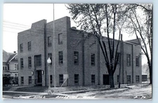 Bellevue Iowa IA Postcard RPPC Photo Town Hall Building c1930's Unposted Vintage
