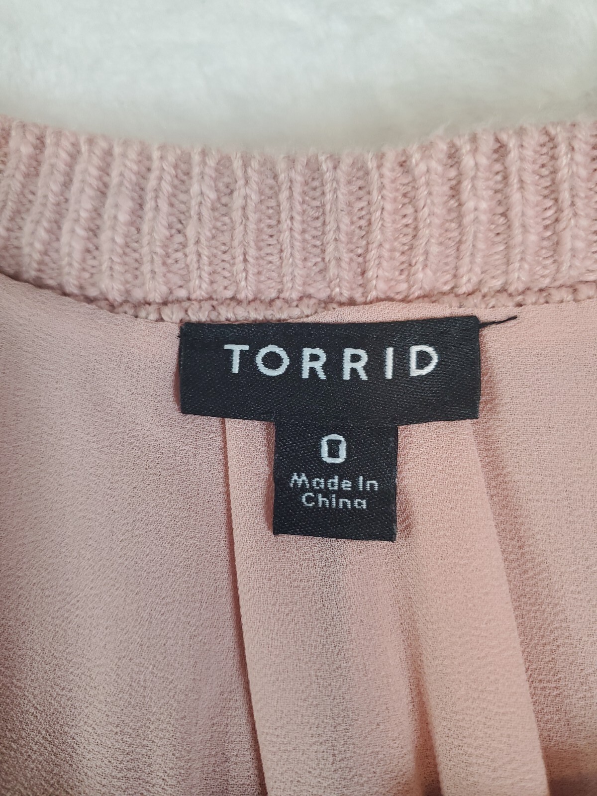 Torrid Layered Split Back Cold Shoulder Blush Pin… - image 9