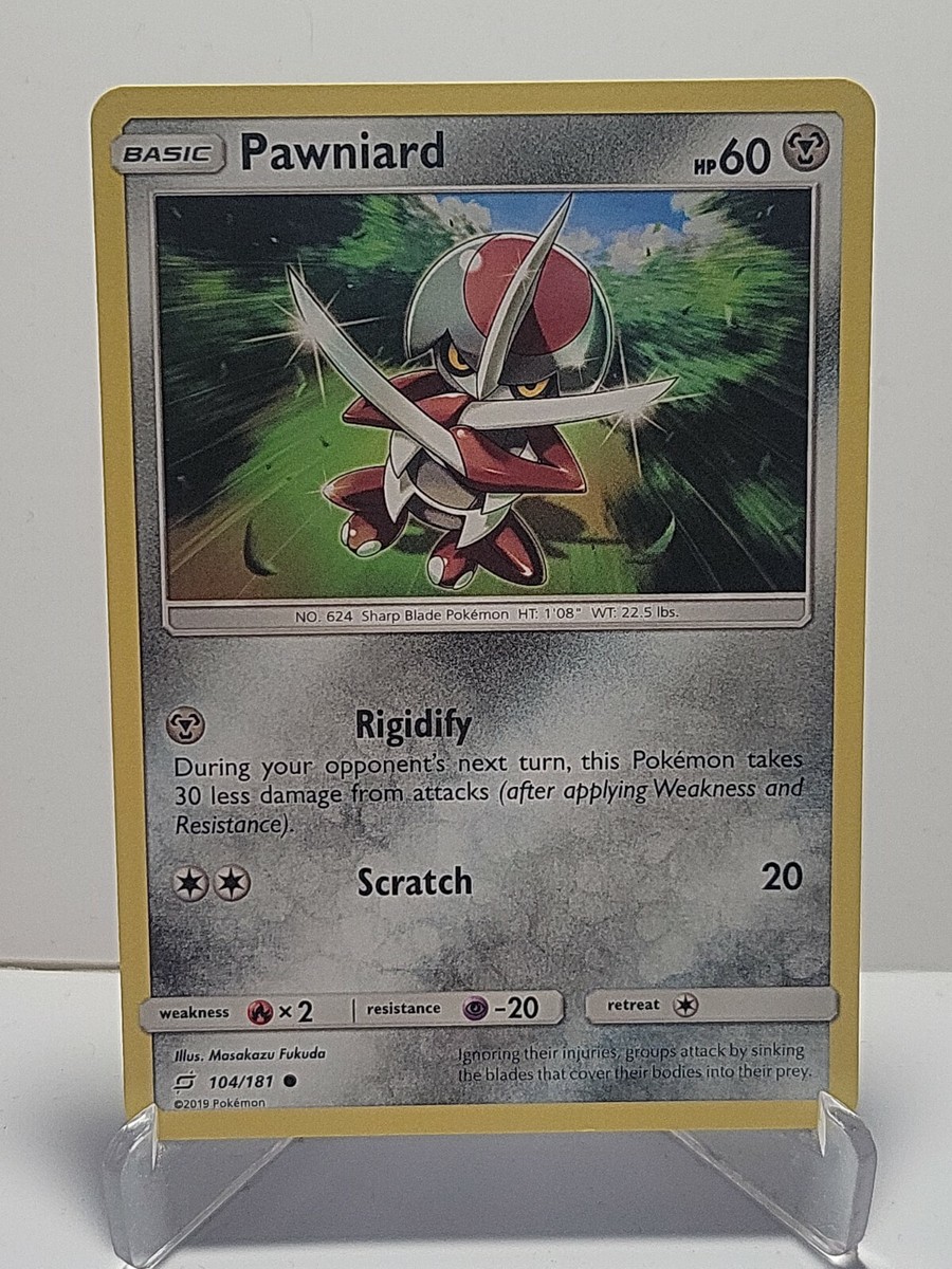 Pawniard 104/181 Pokemon Sun &amp; Moon Team Up Metal Common LP Used 