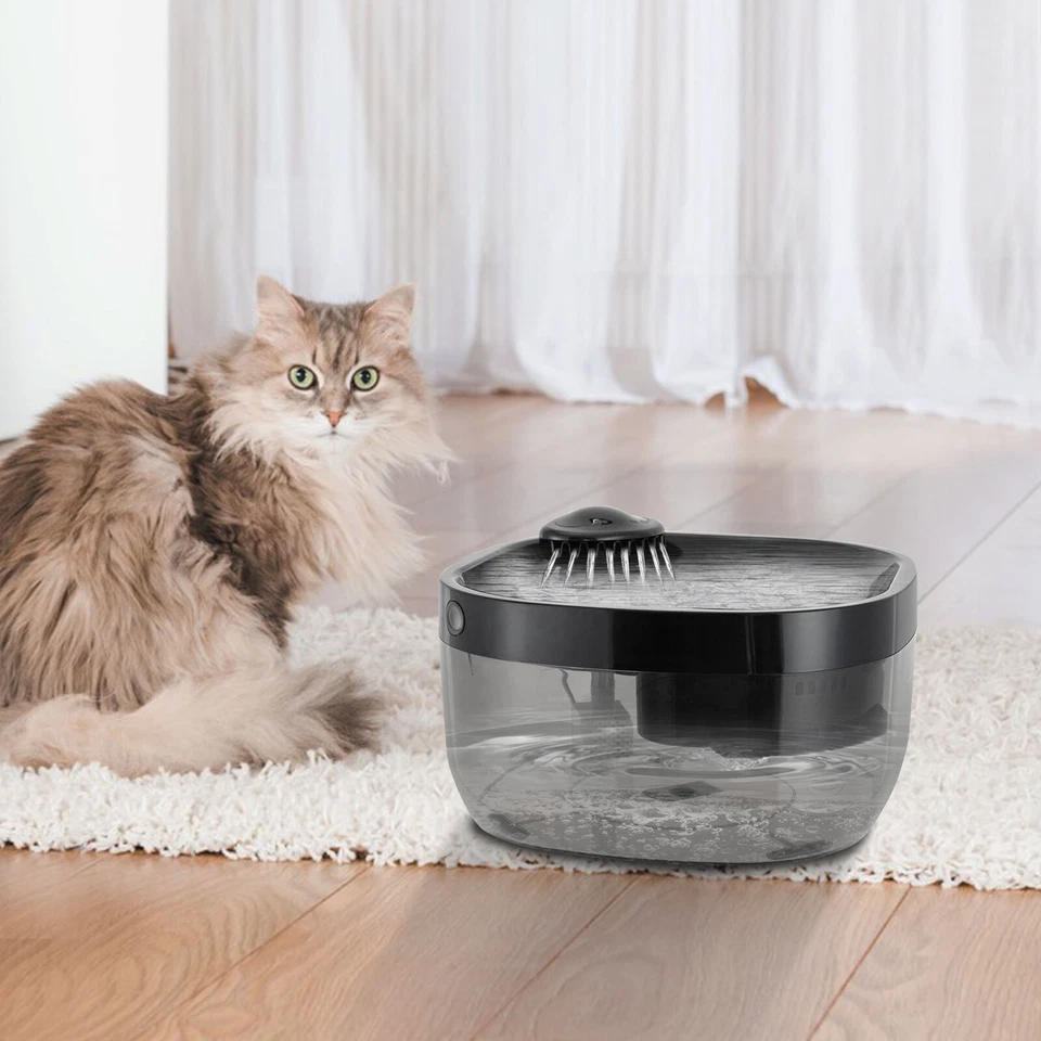 Modern Cat Water Fountain Pet Water Fountain Cat Drinking Fountain CYD003 Black - Image 3 of 4