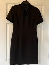 Liz Claiborne Night Little Black Dress W/ Beaded Neckline - Size 6
