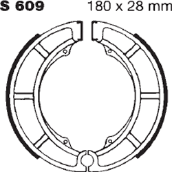 EBC/S609 Brake Shoes (Rear) for Suzuki GT380, GS400, GT500, GT550 - Picture 2 of 2