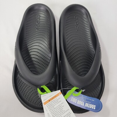 Crocs MELLOW FLIP flop Black Thong Sandal 208437-001 LiteRide NEW