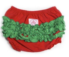 Ruffle Buns Holly Baby Diaper Cover Red Green Size 18M-3T