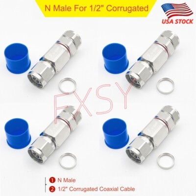 4pcs N Male Coax Connector For 1/2 inch Corrugated Coaxial Cable ANDREW LDF4-50A