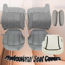 Fits 99-02 Chevy Silverado Front Leather Seat Cover Foam Cushion Pewter Gray