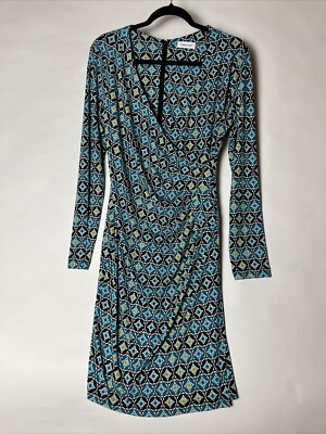 denim dress long sleeve midi Foxcroft Ivy Tencel Denim 3/4 Sleeve Midi Dress Bleach Wash / L main image 1