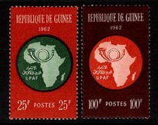 OPC 1962 Guinée Union Postale Africaine Set Sc#234-5 MNH 45879