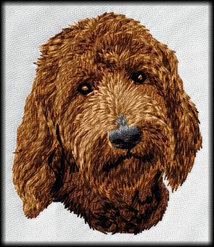 Goldendoodle Labradoodle Dog, Brown Embroidered Patches 2" 3" and 4" sizes - 第 1/4 張圖片