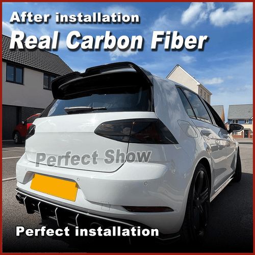 For VW GOLF 7 MK7 MK7.5 GTI R 2014-2019 REAL Carbon Fiber Rear Roof Spoiler Wing - Picture 4 of 12