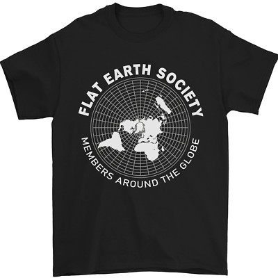 Flat Earth Society Mitglieder Rund Um Die Welt Herren T-Shirt 100% Baumwolle