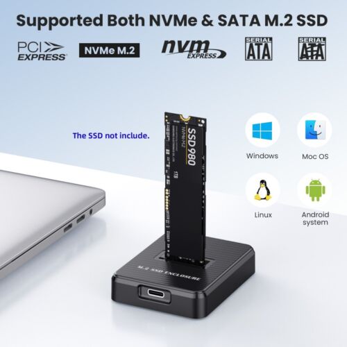 CY USB 3.0 USB-C Type-C to SATA NVME NGFF M-key M.2 SSD Enclosure RTL9210B PCBA - Picture 6 of 8