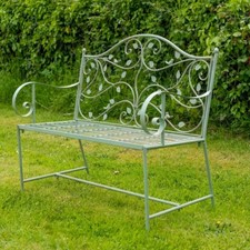Forest Steel Garden Bench Garden Furniture Steel Green Bench Shabby Chic Bench