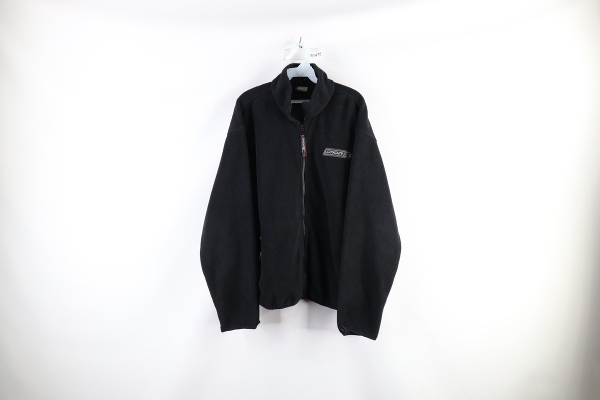 Vintage Spyder Mens Size Medium Spell Out Box Logo Full Zip Fleece