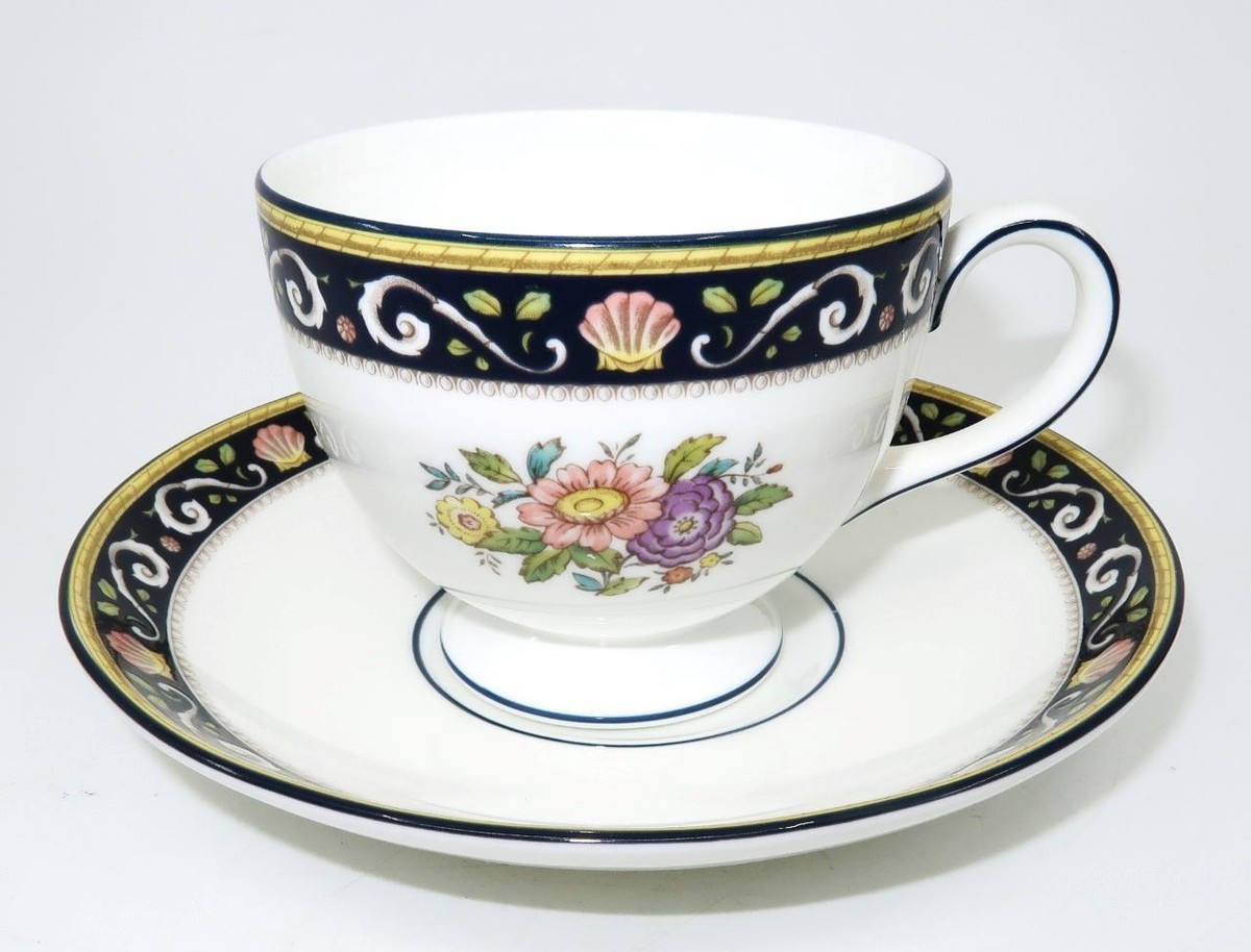 Wedgwood Bone China, England, RUNNYMEDE, Dark Blue Footed Cup 