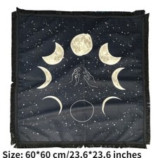 Tissu De Fête Tarots Nappe Divination Wicca Frange Lune Tapisserie