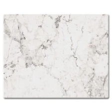 'Off-White Carrara Marble' Design Tempered Glass Counter Saver, 12 x 15 inches