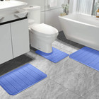 3PCS Memory Foam Bathroom Rug Absorbent Bath Mat Set Small Large and Contour Rug