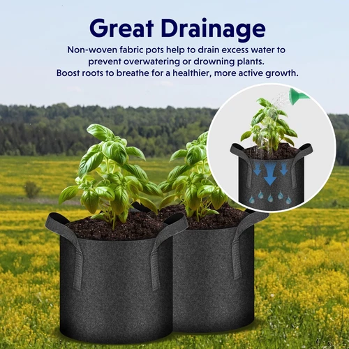 5-24Pack Garden Grow Bag/Rooty Bag Heavy Duty Non-Woven Plant Fabric Pot Contain - Picture 112 of 143