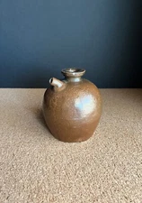 Vintage Chinese Soy Sauce Jug Pot Stoneware Ceramic w/ Brown Glaze Maker’s Mark