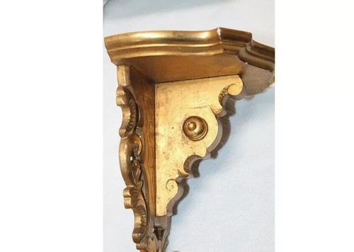 045R) Konsole Gold geschnitzt für Wanduhren Laternenuhren Holz um 1880 France - Bild 3 von 7